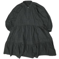 ADAM ET ROPE 2022SS 打字機圖案層疊襯衫 GAH02200 均碼黑色束腰襯衫裙上衣 [二手] [ADAM ET ROPE]