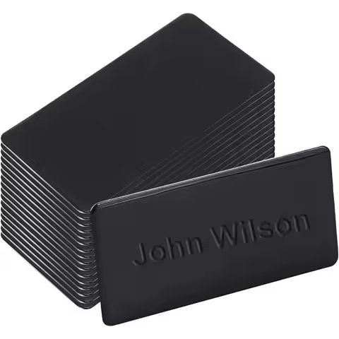 25Pcs Aluminium Laser Engraved Metal Plate 50mm Blank Name Plate with Adhesive Backing Black Rectang