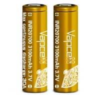 Original VapCell Battery INR 20700 3100mAh 30A Rechargeable Batteries Sony Samsung Xtar AWT for Elec
