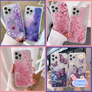 For OPPO R11 Plus R9S R9 F1 F3 Plus K10 Pro Cherry Blossoms Glitter Liquid Case Daisy Butterfly Peach Blossom Flower Bling Dynamic Quicksand Shining Back Cover