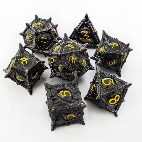 DND Metal Dice Longan Metal Dice Set Dragon Dice DND RPG Polyhedral Metal Dice Set