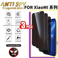 3 Pieces 9H Privacy Protection Tempered Film FOR Xiaomi 15 14 14T Pro 13 12 13 13T 12T 12X 11T Mix3 