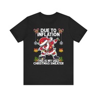 Ugly Christmas Tee, Inflation Dabbing Santa Shirt, Holiday Funny T-Shirt