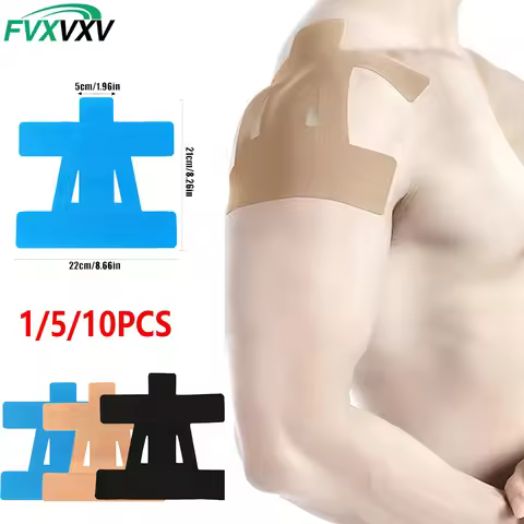 1/5/10PCS Precut Kinesiology Tape, Shoulder Support Waterproof Elastic Athletic Tape - Breathable Hy