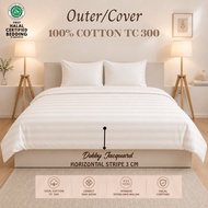 Duvet Cover Outer Duvet/ Quilt Cover Inner Cover/ - 100% Cotton 300TC Horizontal Stripe - Hotel Coll