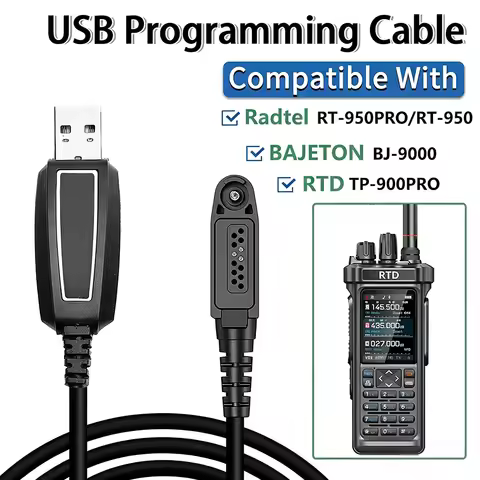 USB Programming Cable For Radtel RT-950 PRO RT-950 Bajeton BJ-9000 RTD TP-900PRO Walkie Talkie Suppo