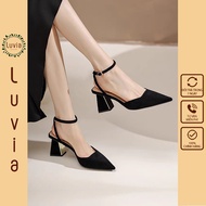 Luvia 215CG 6 inch pointed toe square heel sandal heels for women