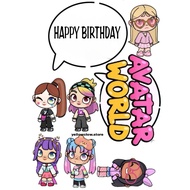 Custom Topper Name Avatar World/ Topper Character Avatar World/ Topper Birthday Topper Avatar World 