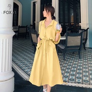 FOX.G large size kafan dress women 2023 new Korean style loose waist shows thin French temperament H