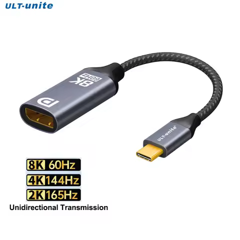 8K USB C to DisplayPort Adapter Type C to DP Extension Cable 4K DP 1.4 Adapter for Macbook Pro iPad 
