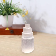 [Noel.sg] Selenite Tower Lamp Quartz Crystal Ornaments Craft Reiki Healing Home Decoration