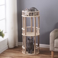HY/🍉Cat Climbing Frame Cat Nest Cat Tree Integrated Wooden Cat Villa Cat House Castle Cat House Space Capsule Climbing C