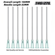 10pcs Tube Length 83mm, Total Length 100mm 14G-27G Extended Plastic accurate stainless steel tip blu