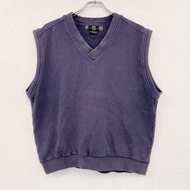 古著2000年代Nike高爾夫棉質針織背心，復古款，藏藍色，L碼