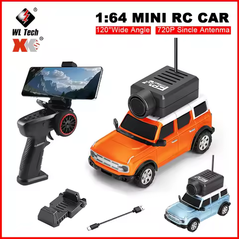 WLtoys RC Cars 1:64 Mini 6405 HD Camera Racing Car 120° Wide Angle 2.4G 720P Dual Control
