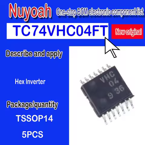 5PCS 100% new original spot TC74VHC04FT TSSOP14 Marking: VHC04 Integrated circuit AHC/VHC series, si