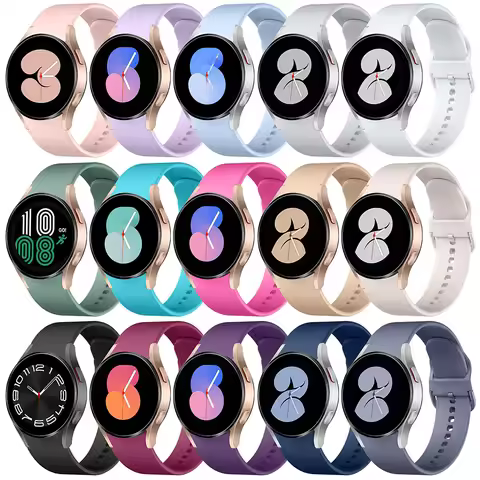 Silicone 20mm watch Band For Samsung Galaxy Watch 7/FE 40mm 40mm 5 pro 45mm No gaps Bracelet Galaxy 