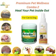 Premium Pet Welness Combo 2 (ActivBio All-in-1 Probiotic Supplement & ActivSilver Skin/Fur Treatment