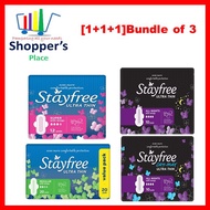 Bundle of 3 Mix & Match Stayfree Sanitary Pands Ultra Thin- Regular/All Night /Dry-Max/Super With Wi