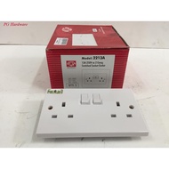 UMS 2213A 2 Gang Switched Socket Outlet @13A