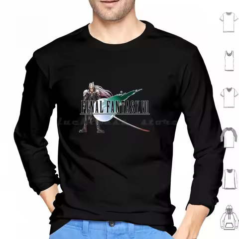 Sephiroth-Final Fantasy Vii Hoodie Cotton Long Sleeve Sephiroth Final Fantasy Vii Snes Nes Psx Ps1 L