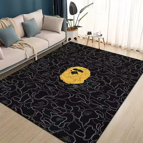 2025 New Style B-BAPE Cartoon Rug Carpet for Living Room Bedroom Home Decor,kids Play Non-slip for S