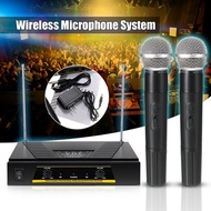 Professional VHF Wireless Microphones System Dual Mic &amp;amp  Receiver Home KTV Karaoke DJ