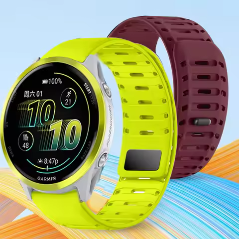 22mm Magnetic Band For Garmin Forerunner 970 570 S70 47mm 745 965 255 265 Music Silicone Strap For G