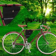 Nylon Bike Frame Bag Wear-Resistant Portable Reflective Stripe Triangle Frame Bag for Bicycle