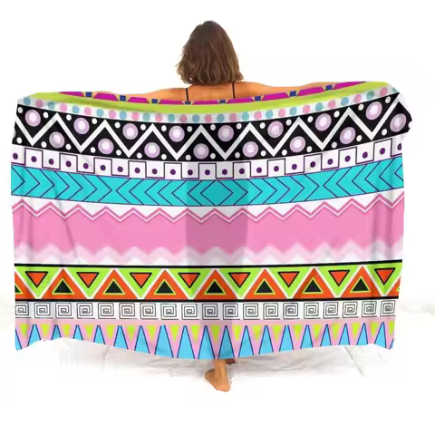 Aztec Women'S Sarong Sarong Shawl Sarong Skirt Tribal Ethnic Style Pattern Sarong Apron Customizable