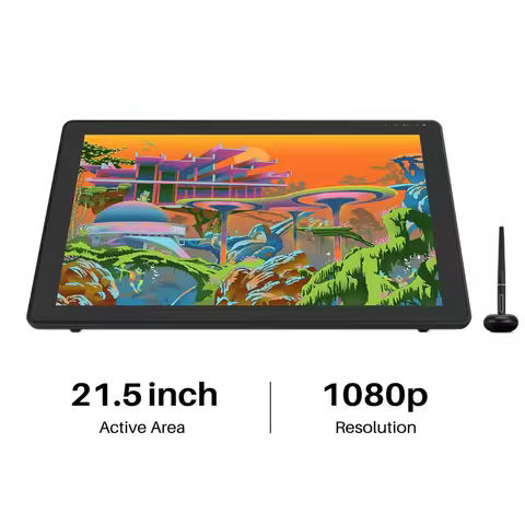 21.5 Inch Huion Graphics Tablet Monitor Kamvas 22 Plus 140%sRGB Drawing Tablet Support Linux MacOS L