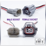 2 Pin Fuel Injector Socket Corolla Toyota AE101 AE111 Soket Kereta Denso D-Max Isuzu SEG 4AFE 4EFTE 