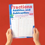 1pc Reusable Math Practice Notebook With Same Denominator Addition And Subtraction. Suitable For Ele