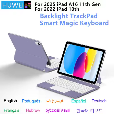 HUWEI Magic Keyboard for Apple iPad 11th Case 2025 iPad A16 11th Generation 11 inch 10th Smart Cover