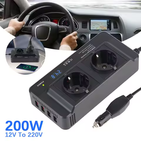 Auto Mounted Inverter Car 200W Inverter DC To AC 400W Peak Power AC EU Socket 4 USB Accessories Ciga