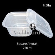 Thinwall DM SQ 750ml + Lid Lunch Box/ 750 Ml Lunch Box 25 pcs