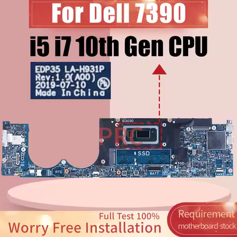 LA-H931P For Dell XPS 13 7390 Laptop Motherboard 0XVGGW 0F3VKC 07G1Y1 i5/i7 10th Gen CPU 8G RAM Note
