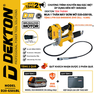 Máy bơm mỡ bò DEKTON D20 - GS01BL / GS01 / Không chổi than / Chưa pin sạc