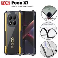 3in1 Poco X7 Anti-fall โทรศัพท์มือถือสําหรับ Poco X7 Pro Poco C75 C65 ฟิล์มกระจกนิรภัย + ฟิล์มเลนส์