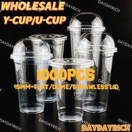 1000PCS Plastic Milk tea cup with lid 8oz12oz16oz,22oz Cup With Lid 95mm For Milk tea cup with lid