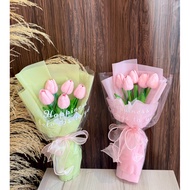 Lovely bouquet of 5 tulips. Gentle small model. Meaningful gift.