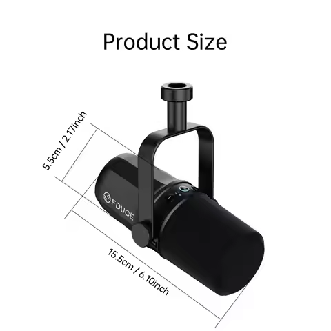 FDUCE Dynamic Microphone SL40X/SL40 Metal Built-in Headset Output Sound Insulation For Podcasts,Live