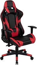 Flash Furniture X20 Gaming Chair Racing Office Ergonomic Computer PC Adjustable Swivel Chair with Fully Reclining Back in Red LeatherSoft