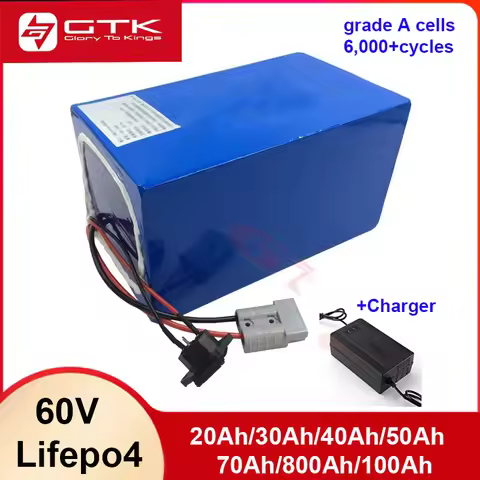 Deep cycle 60V 60ah 50ah 80ah 100ah 20ah 30ah 40ah 70ah Lithium Lifepo4 battery for 2KW 3KW 5KW moto