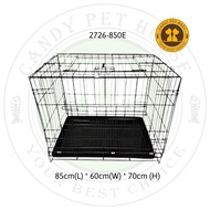 306# 850 Economy Metal Foldable Large Pet Cage With Tray 2 Door - 85cm(L) * 60cm(W) * 70cm (H) -(272