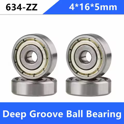 50/100pcs 634ZZ 634-ZZ 634 ZZ 4*16*5mm Deep Groove Ball bearing Mini Miniature Ball Bearings 4x16x5m