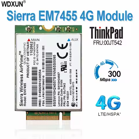 WDXUN EM7455 FRU 01AX756 LTE 3G 4G Tarjeta de Thinkpad X1 carbono 5th gen X270 T470 T470S T470P t570