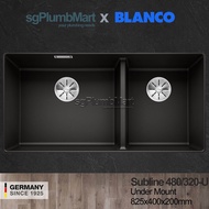 Blanco Black Granite Kitchen Sink Silgranit Subline 480/320-U - Undermount