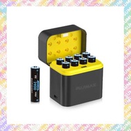 PUJIMAX - AA智能充電倉 連8粒3400mWh AA充電池套裝 充電器 過充保護 短路保護 充滿停充 (電池顏色隨機送出)