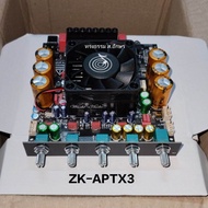 NEW !! ZK-APTX3  แอมป์จิ๋ว บลูทูธQCC เสียงดี เบสหนัก กำลังขับ 300 +300 +600 w (ไฟเลี้ยง 24-45 V DC) 